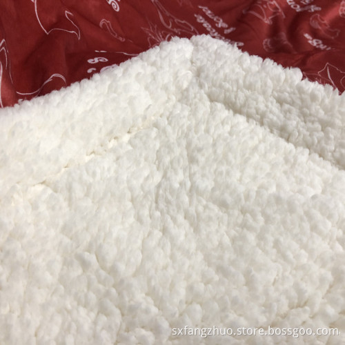 double layer polyester customized animal 3D print sherpa fleece blanket